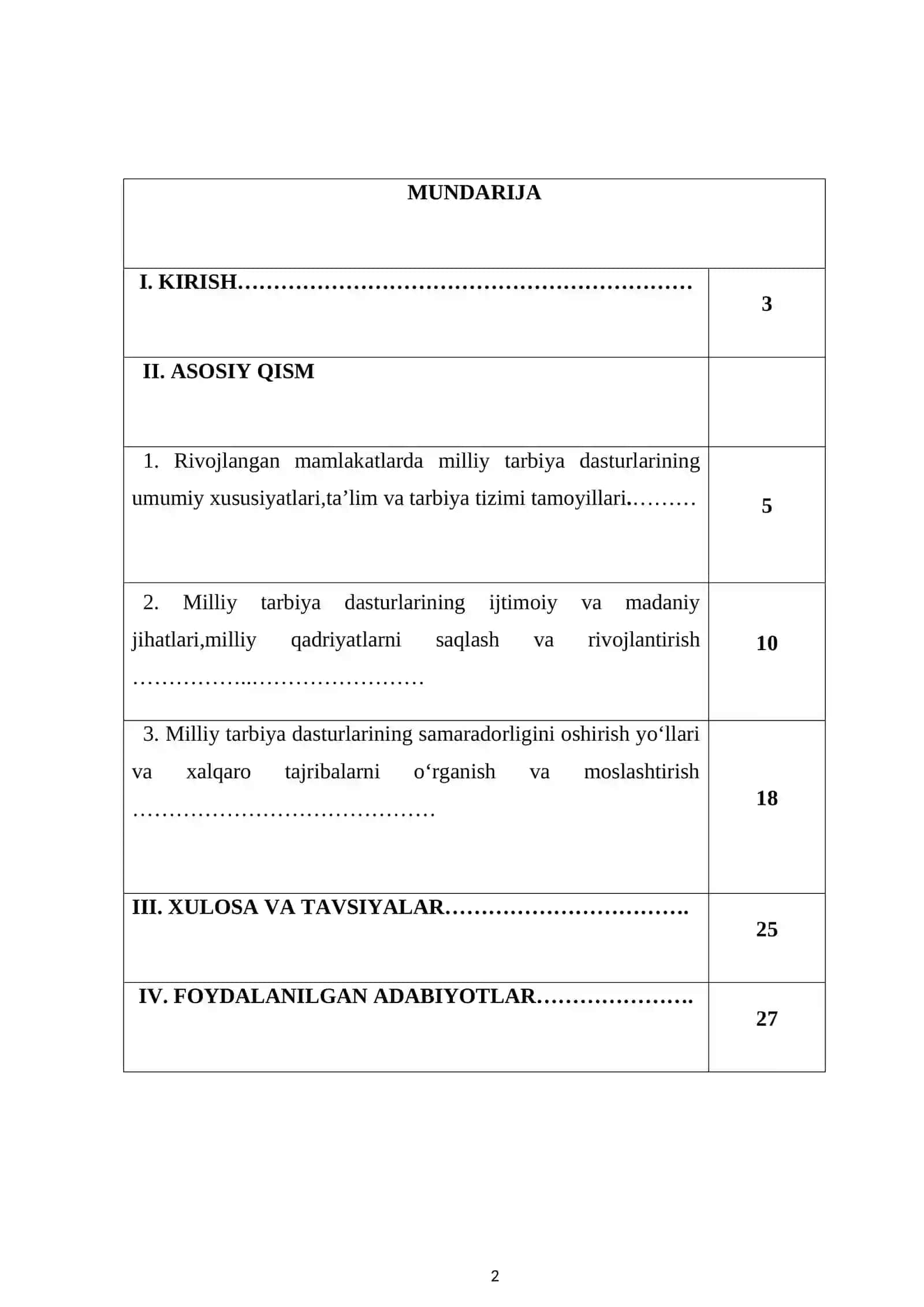 RIVOJLANGAN MAMLAKATARDA MILLIY TARBIYA DASTURLARI 2