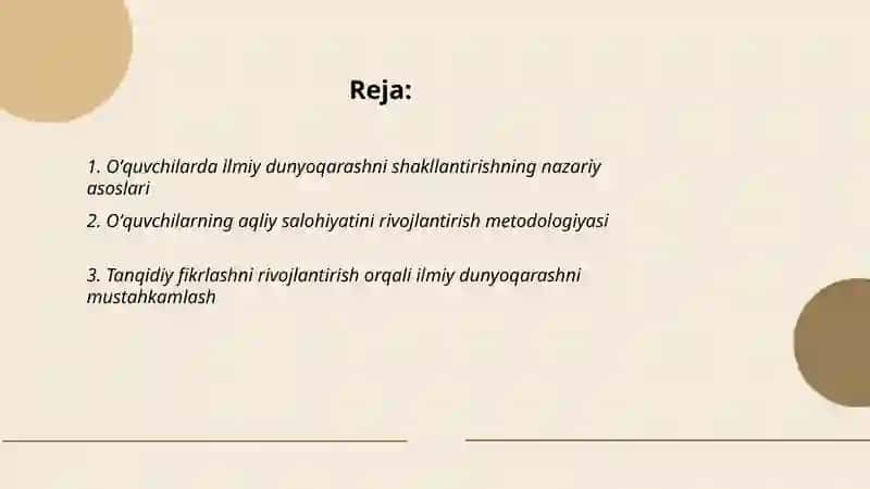 Oʻquvchi ilmiy dunyo qarashini shakllantirish 2