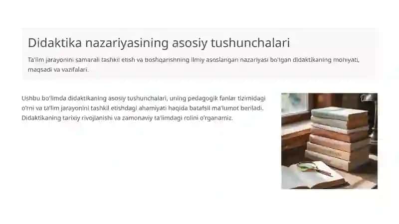 Didaktika ta'lim nazariyasi 2