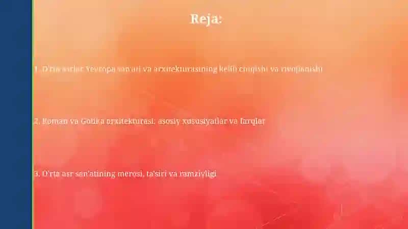 Oʻrta asrlar Yevropa san'ati va memorchiligi 2