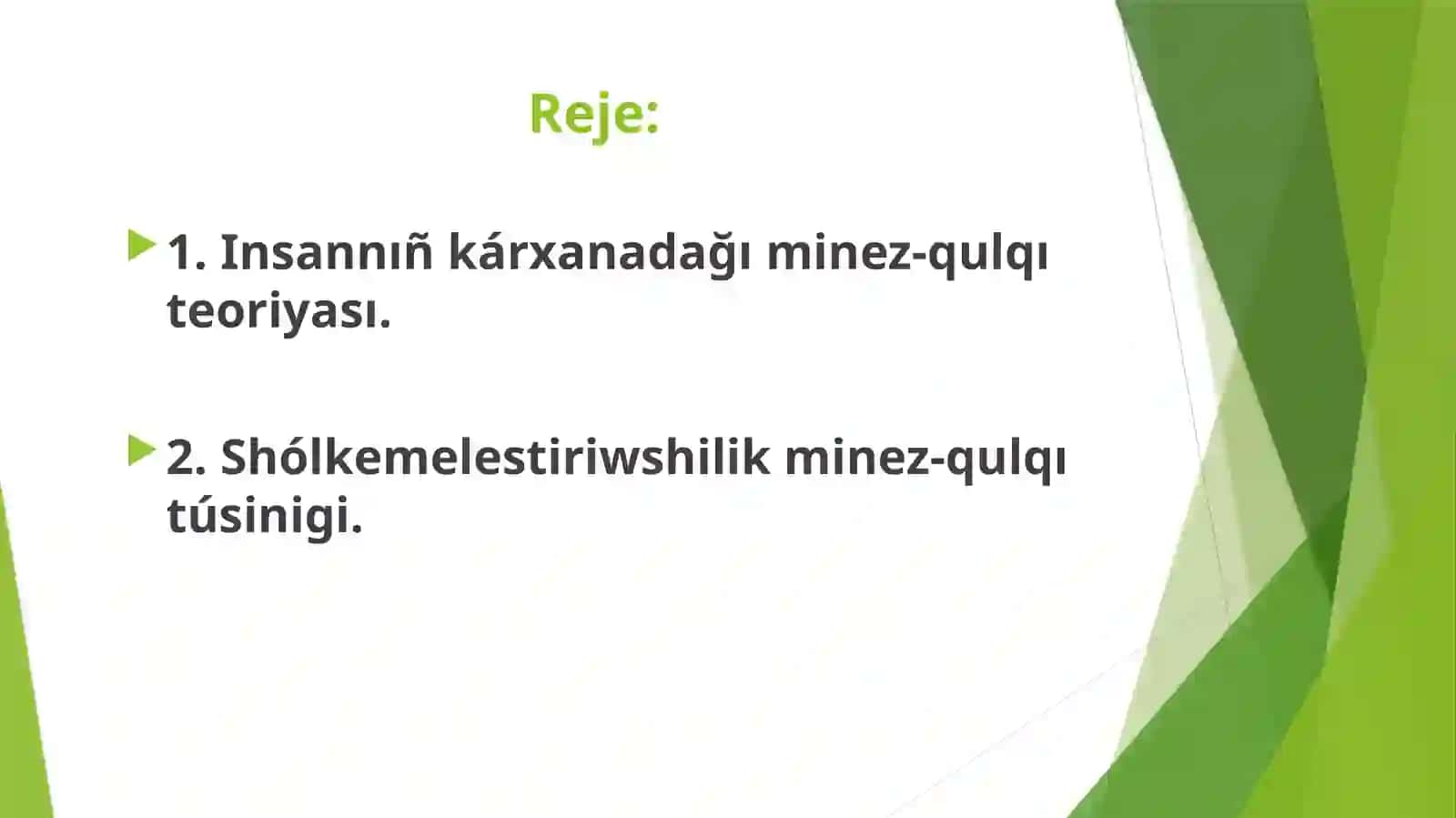 Shólkemlestiriw minez-qulq 2