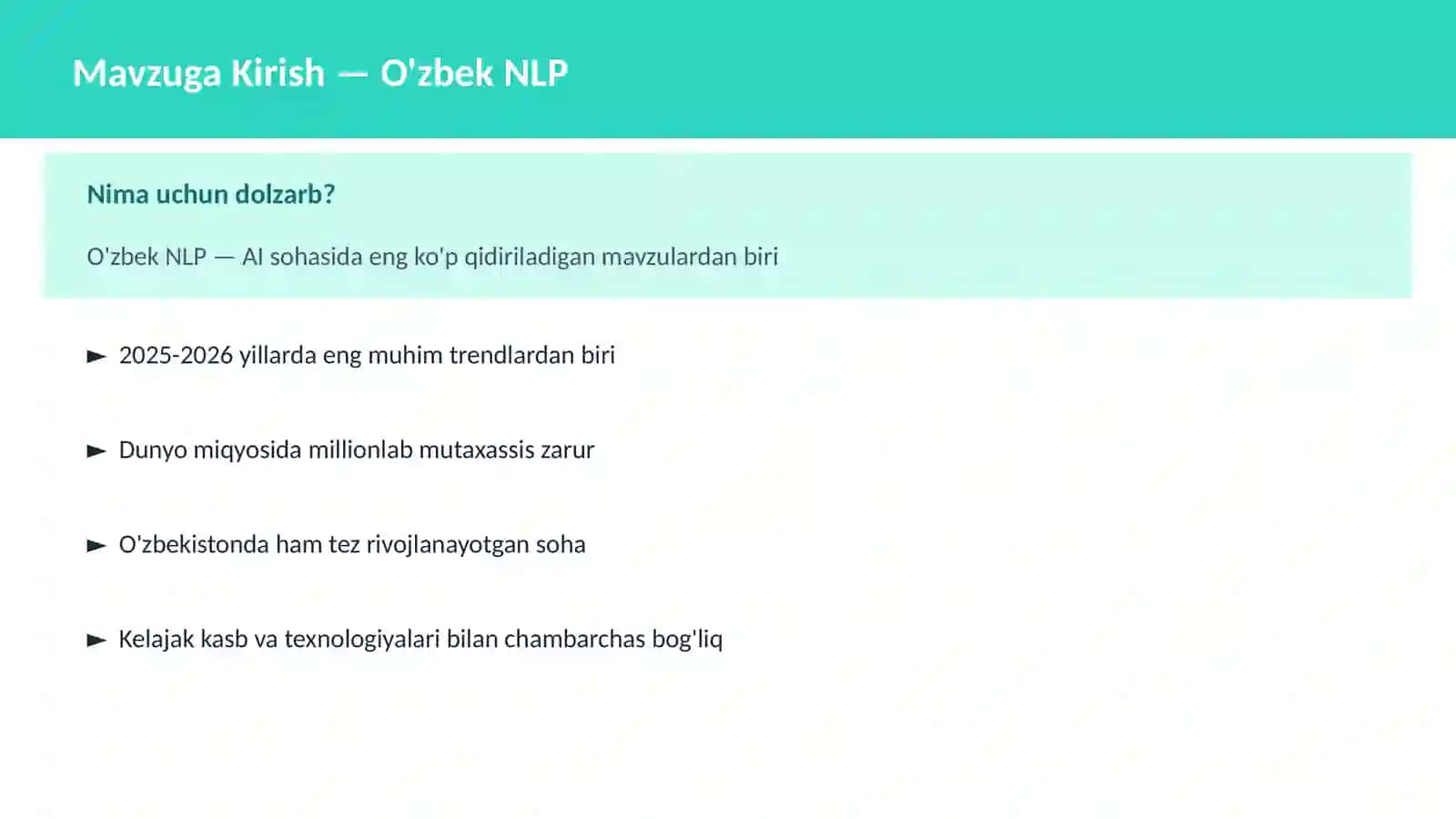 AI | NLP TABIIY TIL QAYTA ISHLASH 2