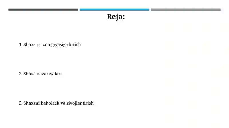 Shaxs psixologiyasi.Shaxsiyat 2