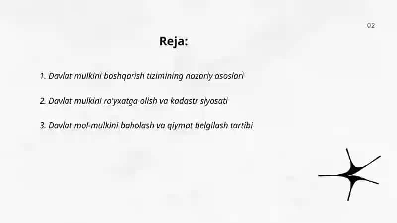 Davlat mulkini boshqarish tizimining nazariy asoslari 2