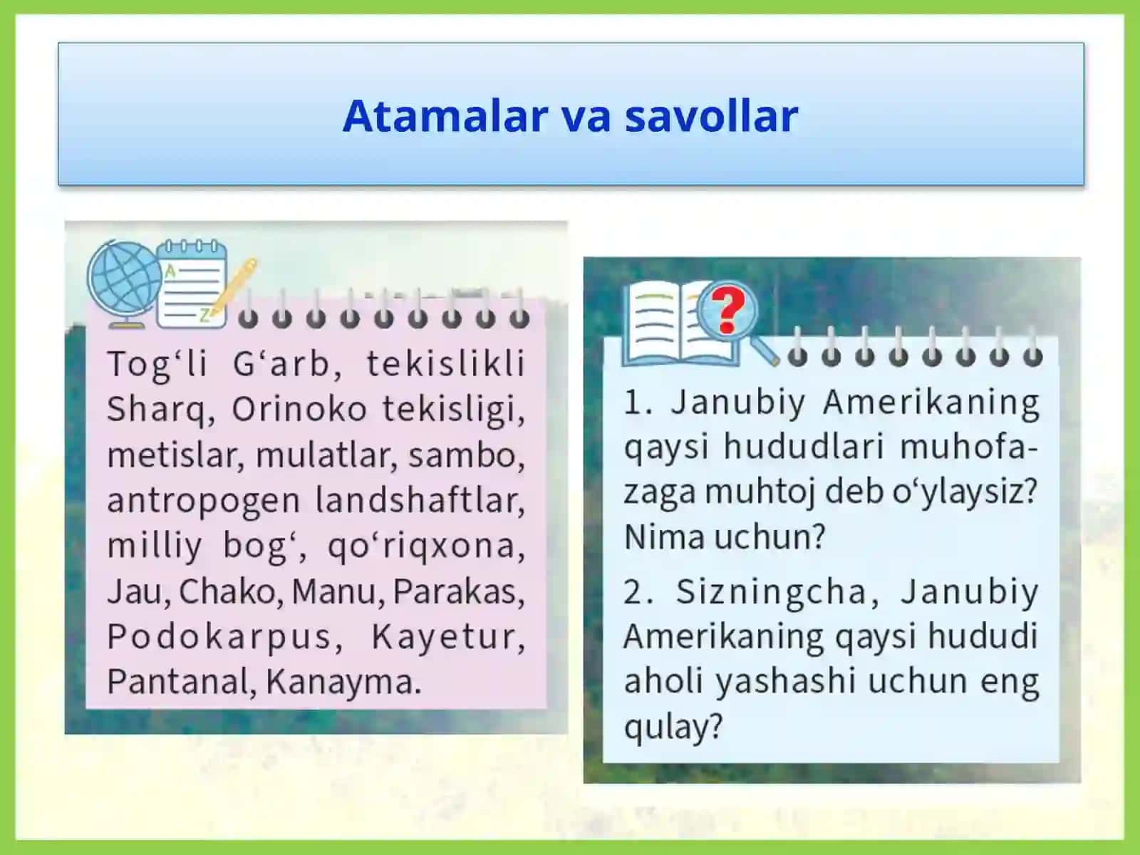 Tabiiy geografik o‘lkalari 2