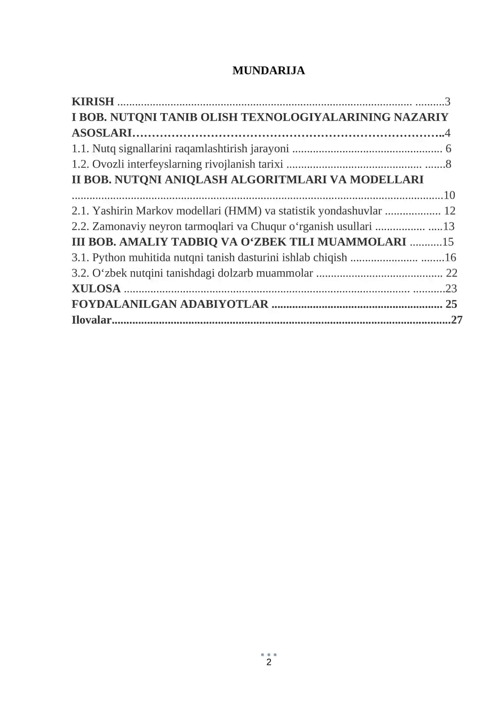Ovoz tanish tizimlari (Speech Recognition) 2