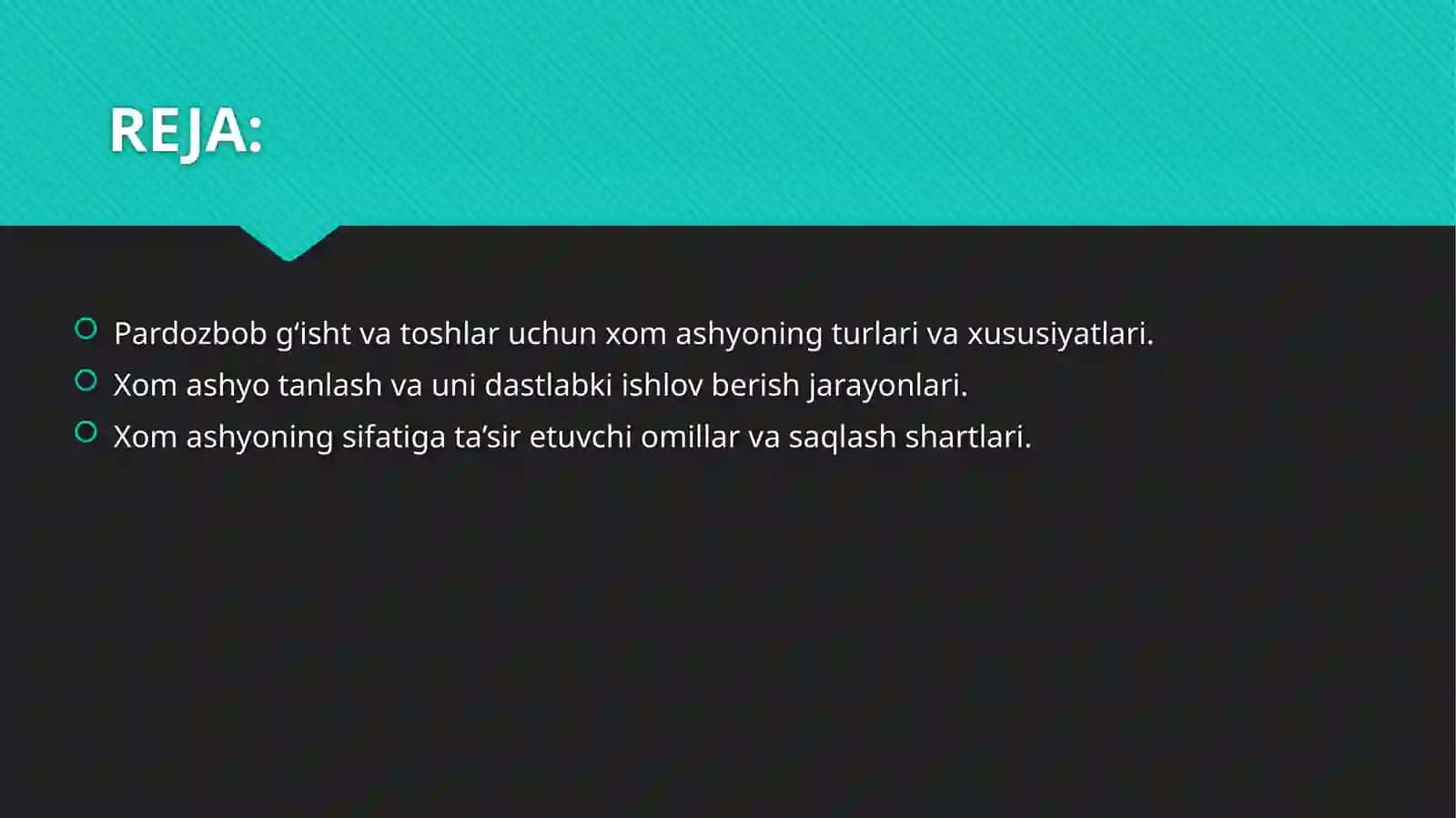Pardozbob g’ishtvatoshlar uchun xomashyo 2