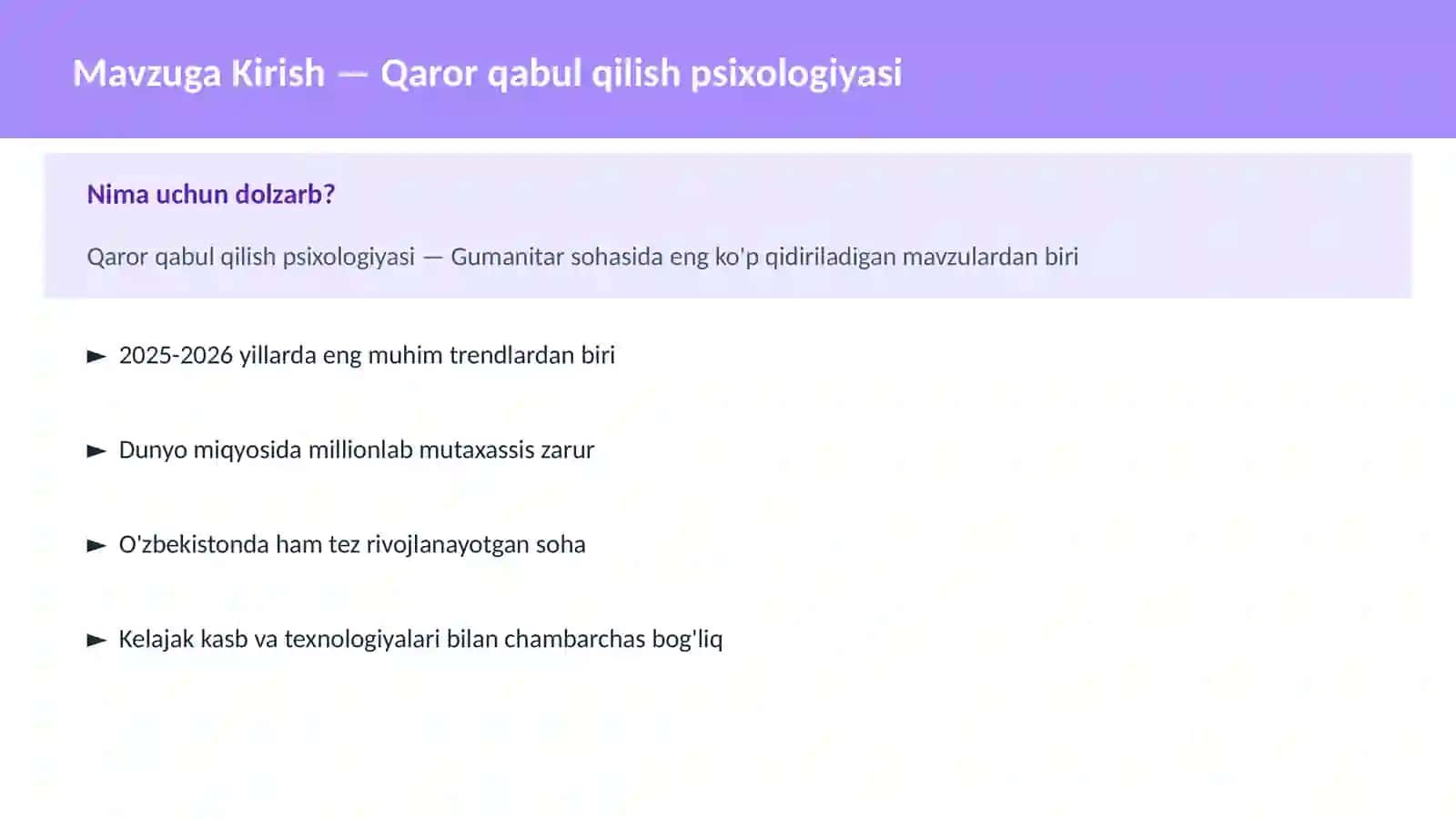 Qaror qabul qilish psixologiyasi 2