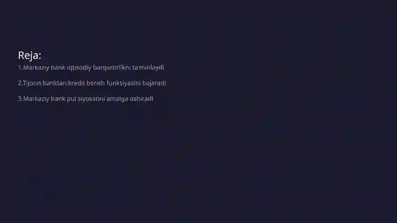 Markaziy bank faoliyati vazifalari 2