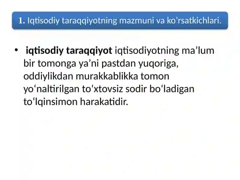 Iqtisodiy Taraqqiyot 2