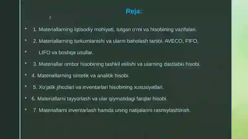 Materiallarhisobi 2