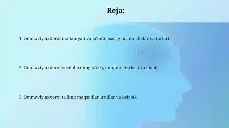 Ommaviy axborot madaniyati va ta'limi 2