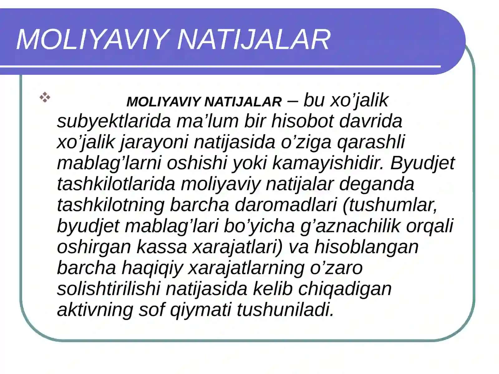 BYUDJET TASHKILOTLARIDA MOLIYAVIYNATIJALAR HISOBI 2