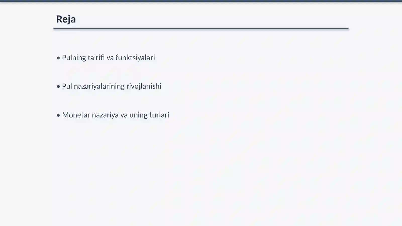 Pul nazariyalari 2