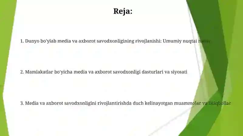 Media va axborot savodxonligini rivojlantirish 2