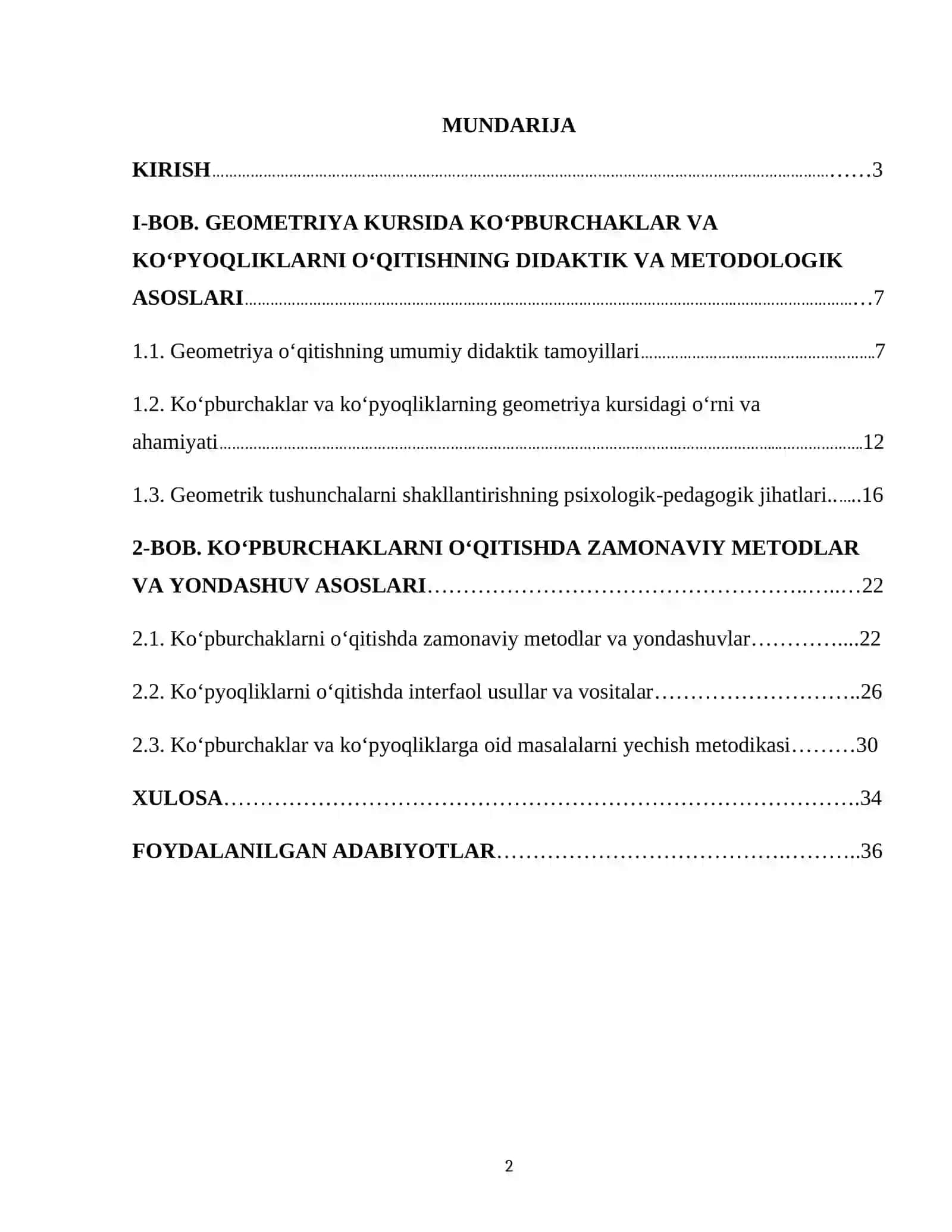 Geometriya kursida ko‘pburchaklar va ko‘pyoqlilarni o‘qitish metodikasi 2