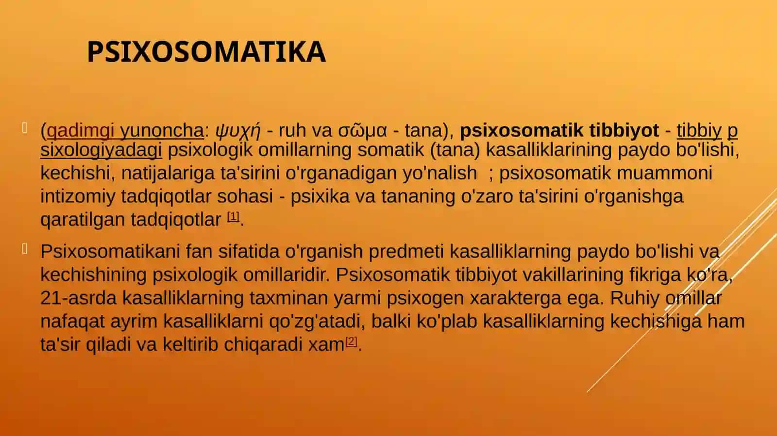 Psixosomatik tibbiyot rivojlanish tarixi 2