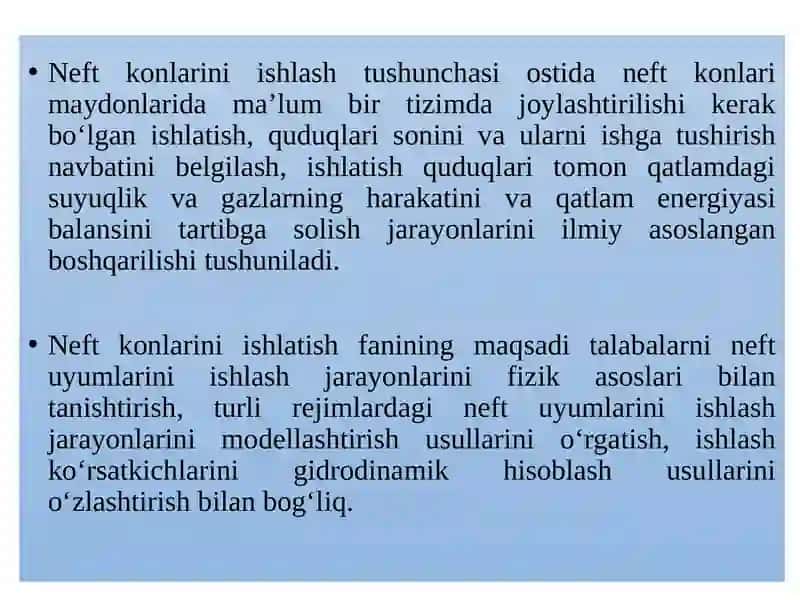 Neftkonlarini ishlatish 2