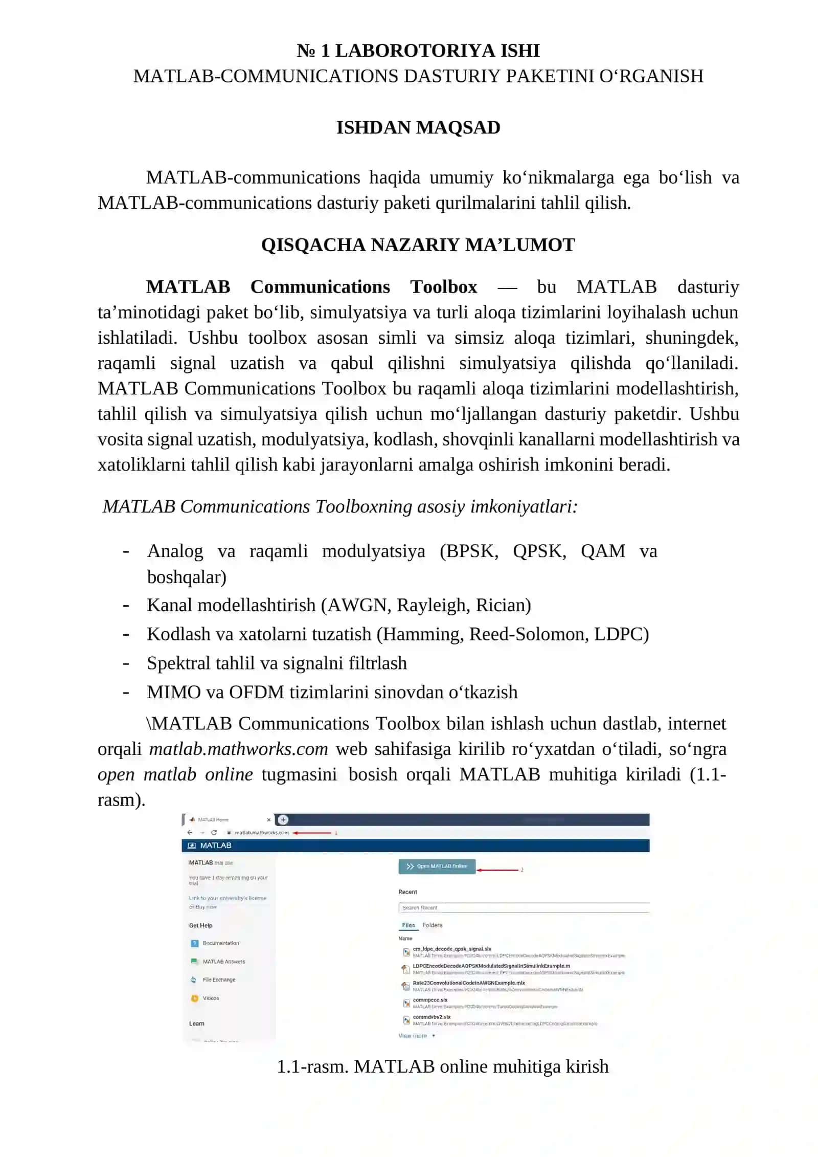 MATLAB-communications dasturiy paketi 2