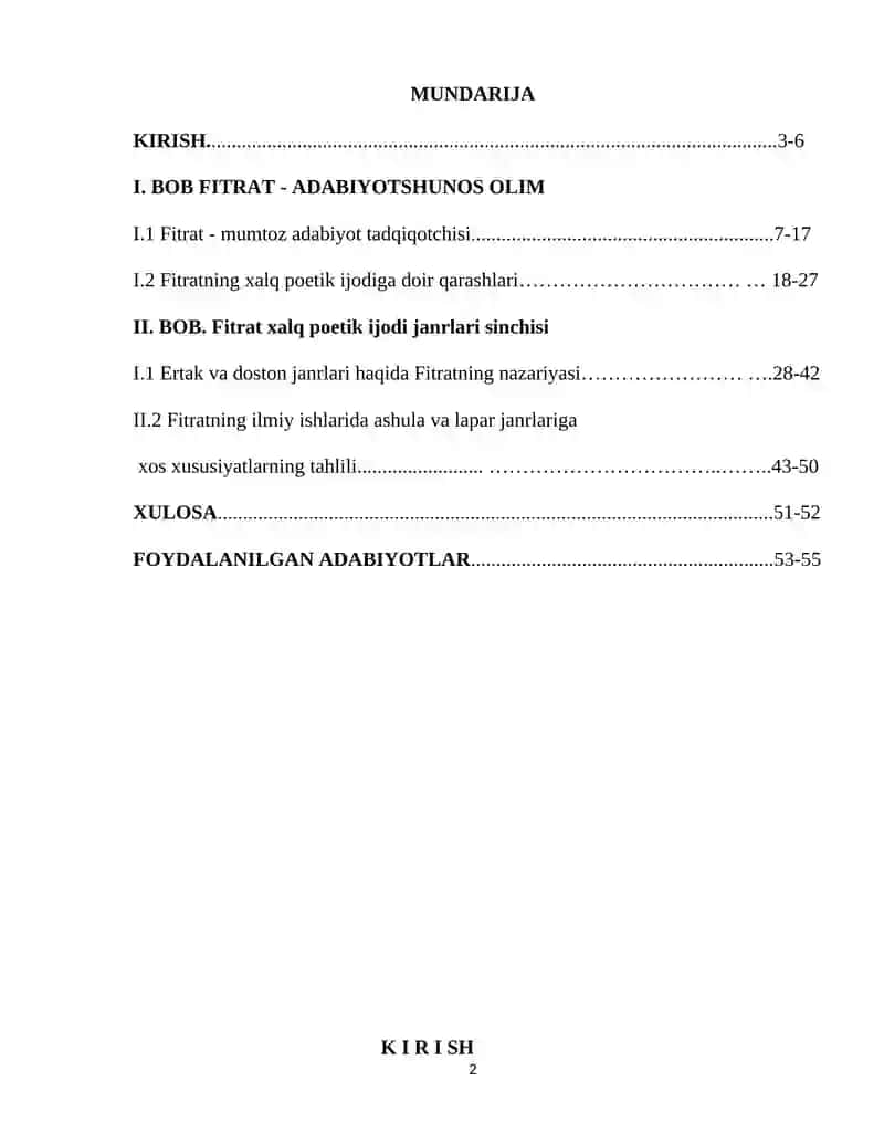 “Fitratning adabiy janrlarga oid qarashlari” (ashula, lapar, ertak va dostonlar misolida) 2