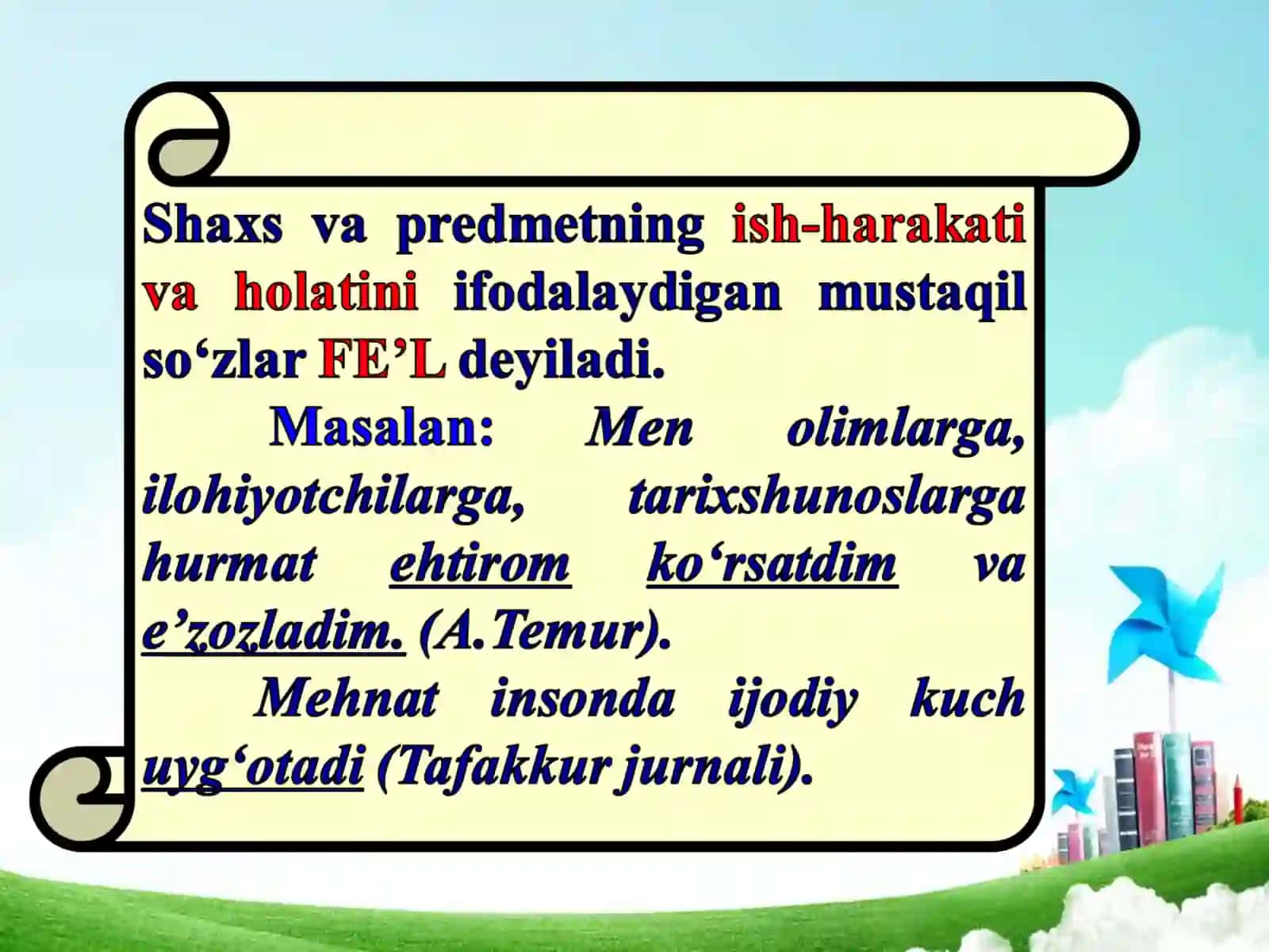 Fe’l so‘z turkumi sifatida 2