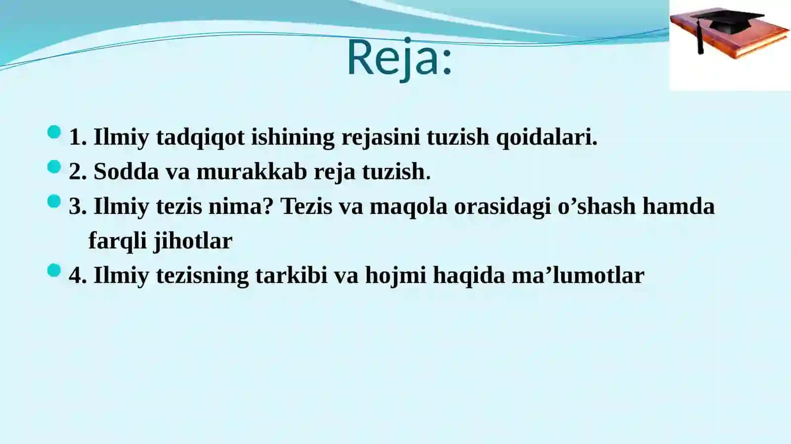 ILMIY ISH REJASINI TUZISH 2