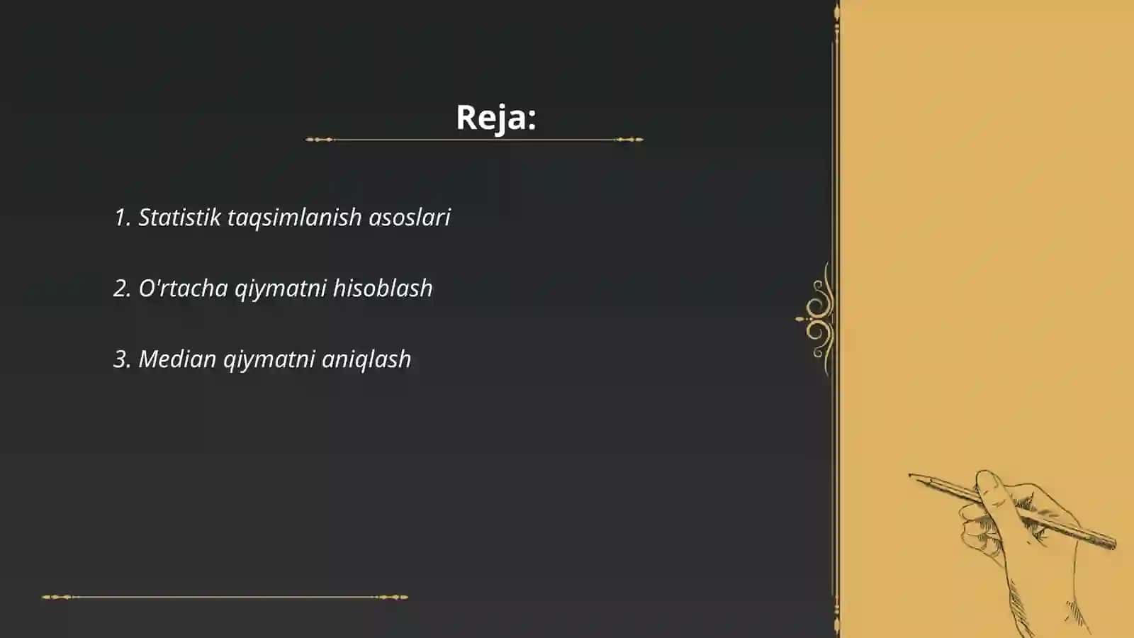 Excel kopmyuter dasturlarida statistik taqsimlanishning sodda parametrlarni dasturlash 2