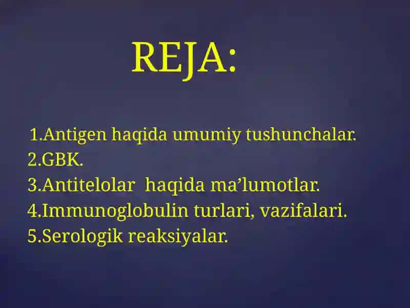 Antigenlar va Antitelolar 2