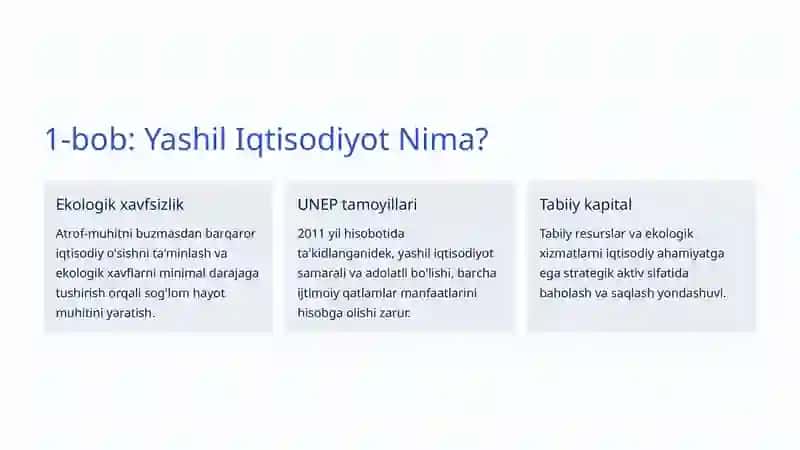 Yashil Iqtisodiyot Siyosati: O'zbekistonning Barqaror Kelajagi 2