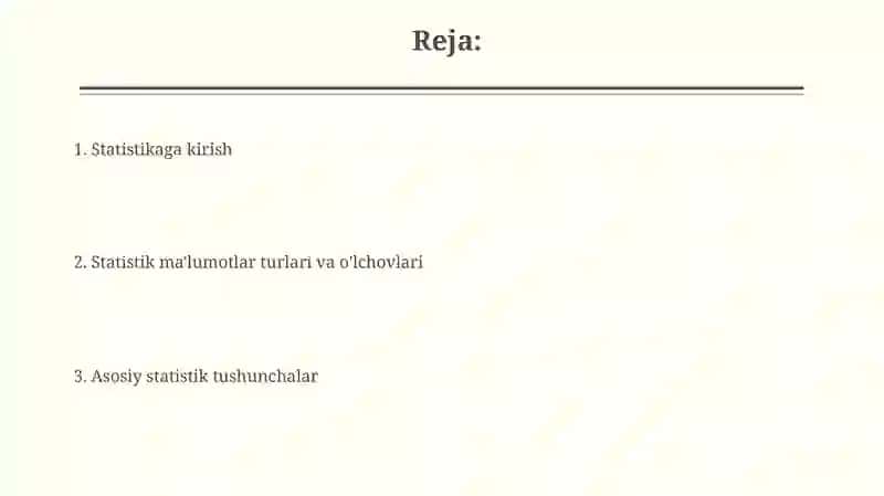 Statistika faniga kirish 2