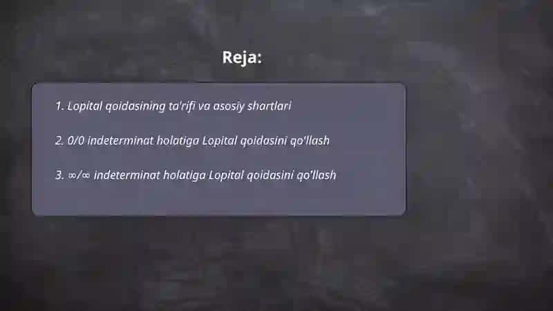 Lopital qoidasi 2