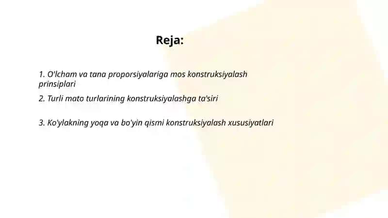 Turli bichimdagi ayollar ko’ylagini konstruksiyalash xususiyatlari 2