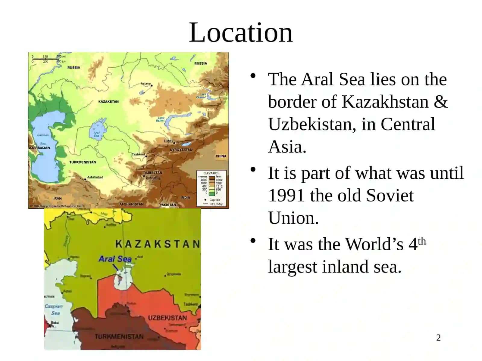Global problem in the Aral sea 2