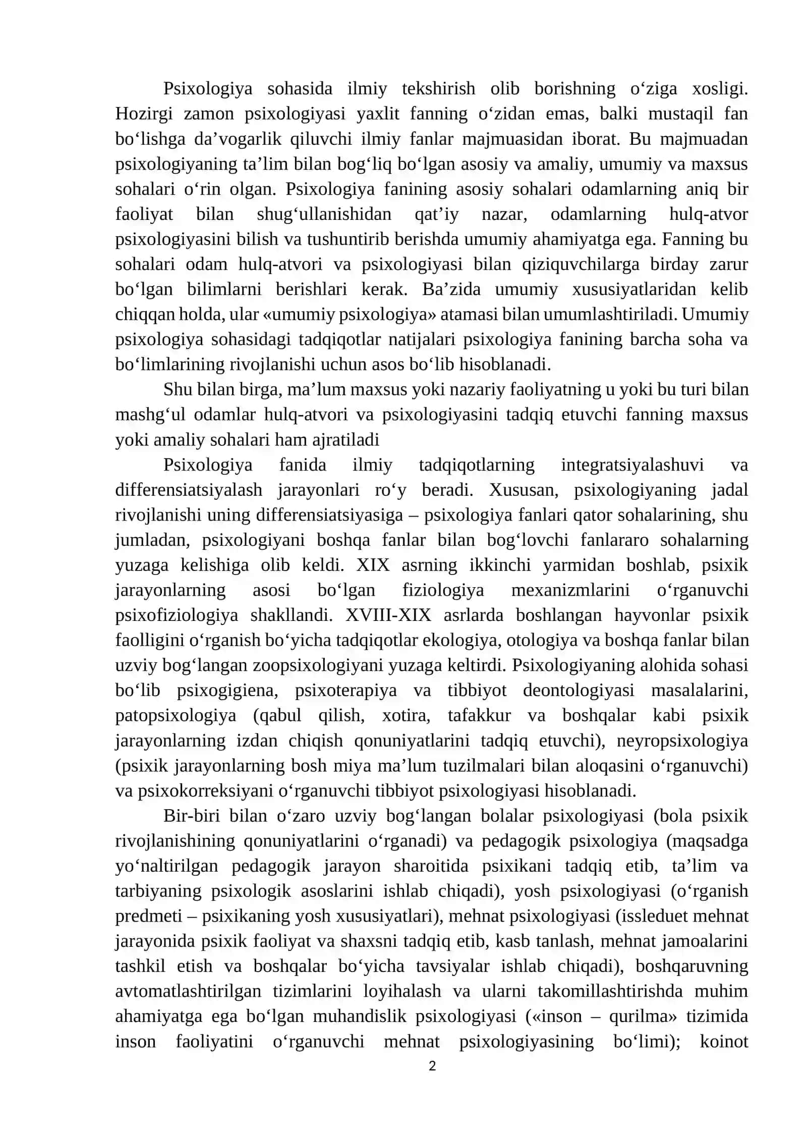 Zamonaviy psixologiyaning yangi yo’nalishlari 2