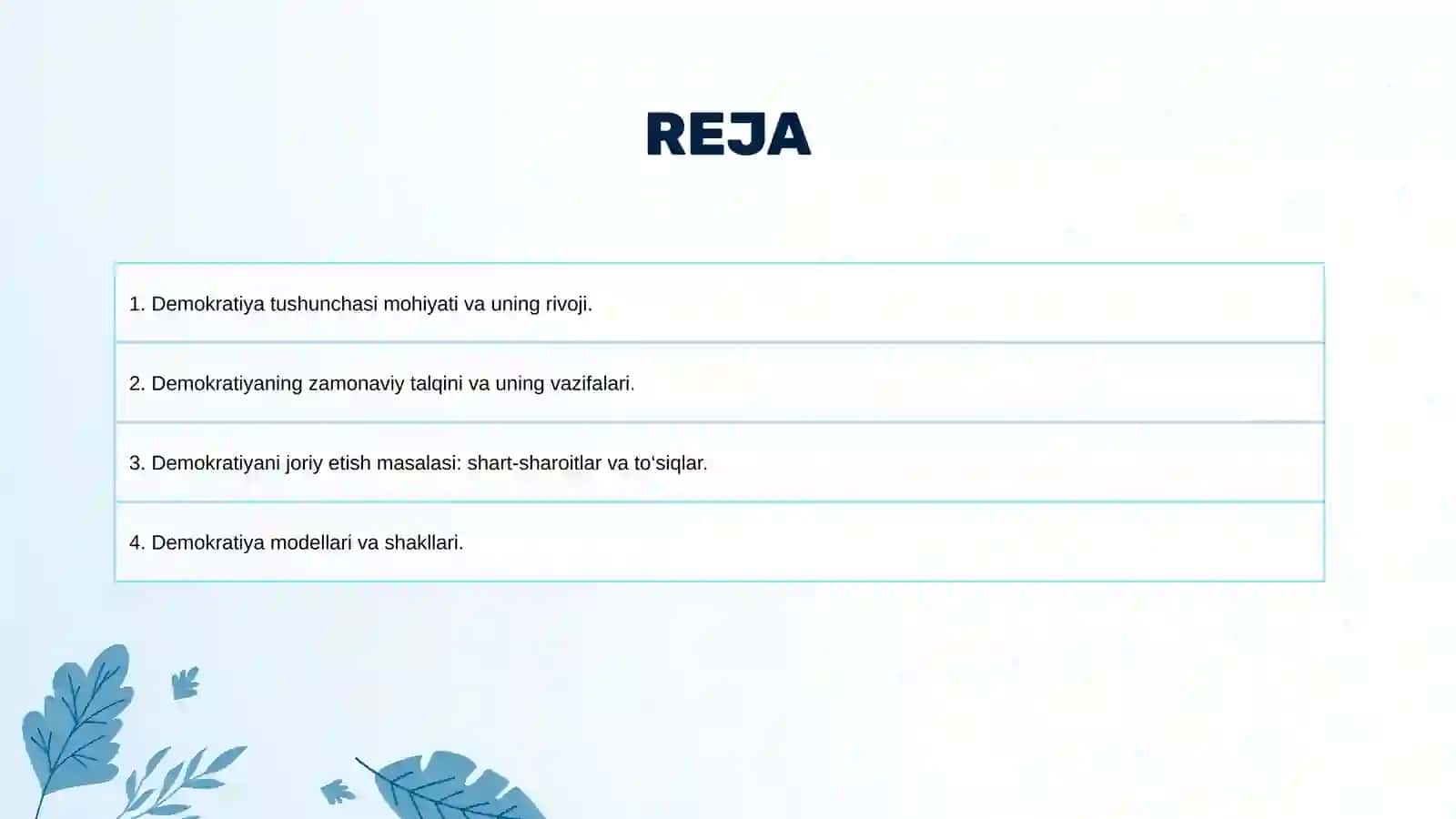DEMOKRATIYA VA UNING RIVOJLANISHI 2