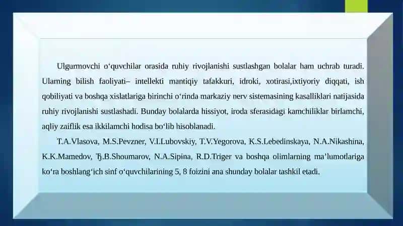 RUHIY RIVOJLANISHI SUSTLASHGAN BOLALAR 2