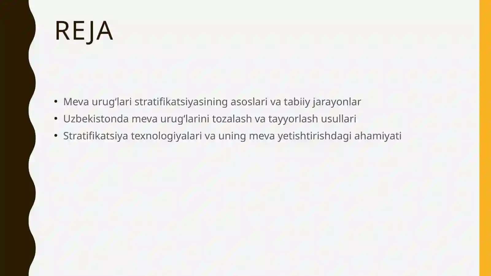 MEVA URUGʻLARI STRATIFIKATSIYASI 2