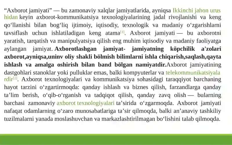 Axborot Jamiyati va Uning Istiqbollari 2