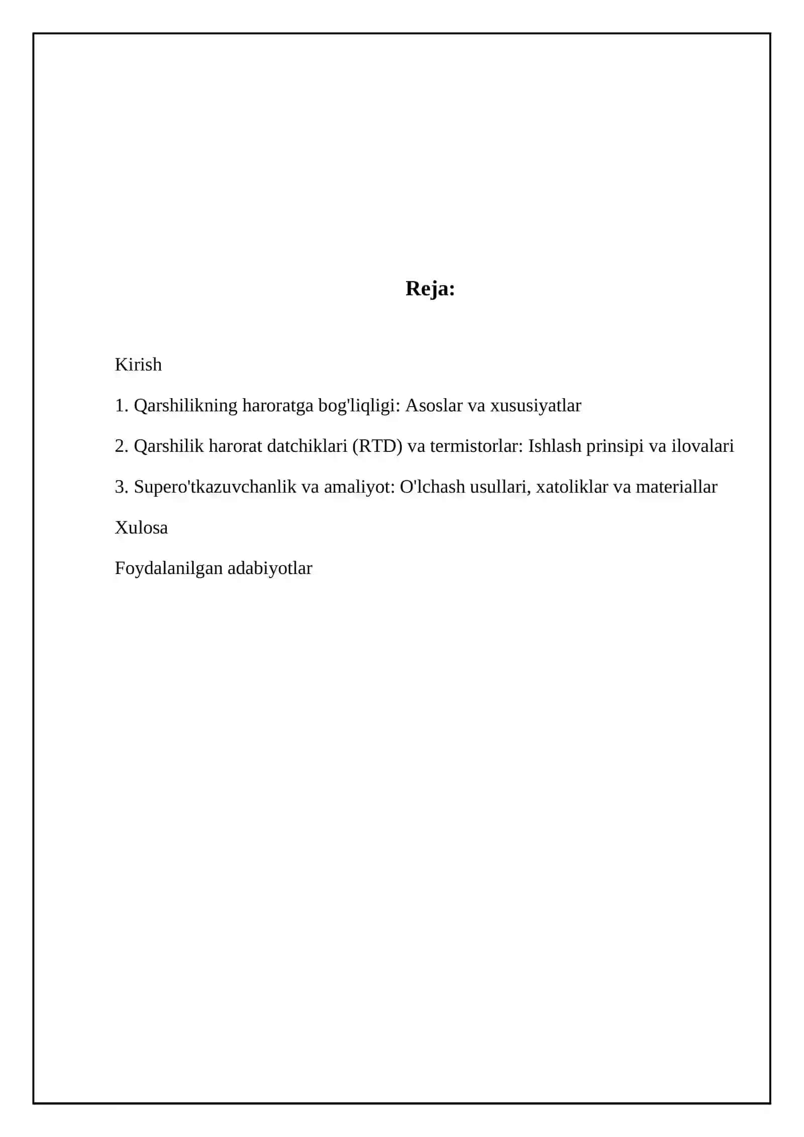 Qarshilikning temperaturaga bogʻliqligi 2