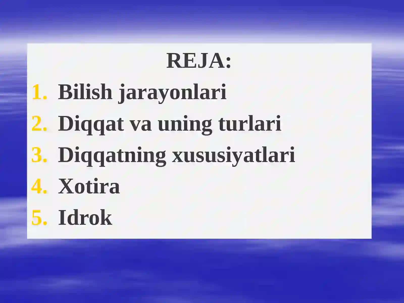 Shaxsning bilish (psixik) jarayonlari 2