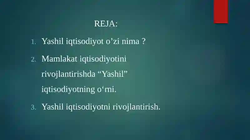 Yashil iqtisodiyot 2