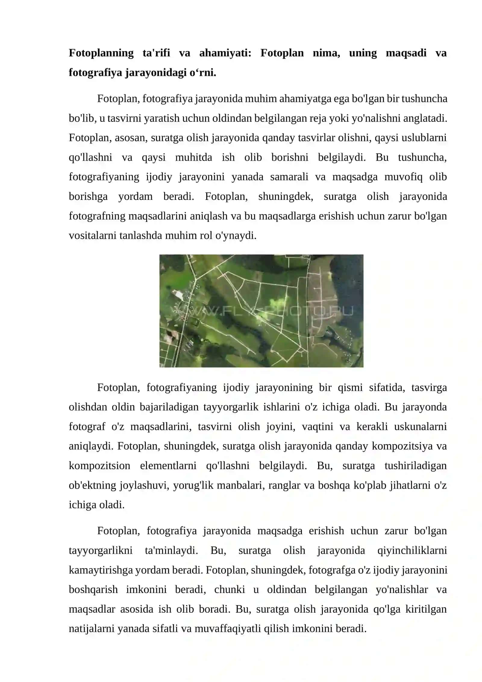 Fotoplan haqida tushuncha 2