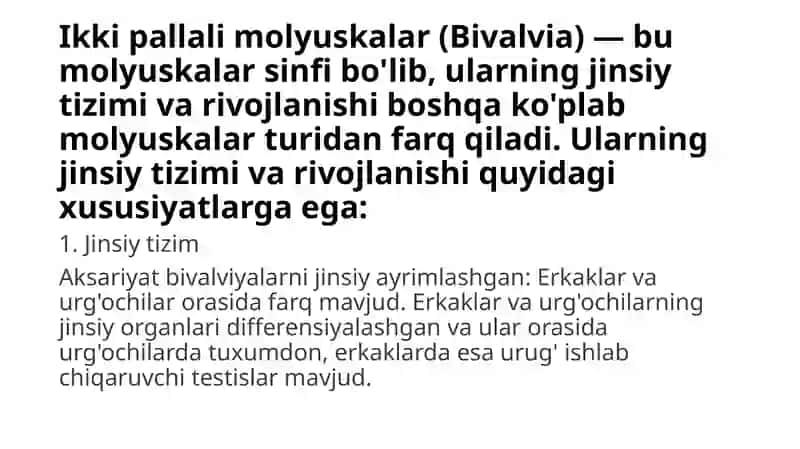Ikki pallali molyuskalar (Bivalvia) 2