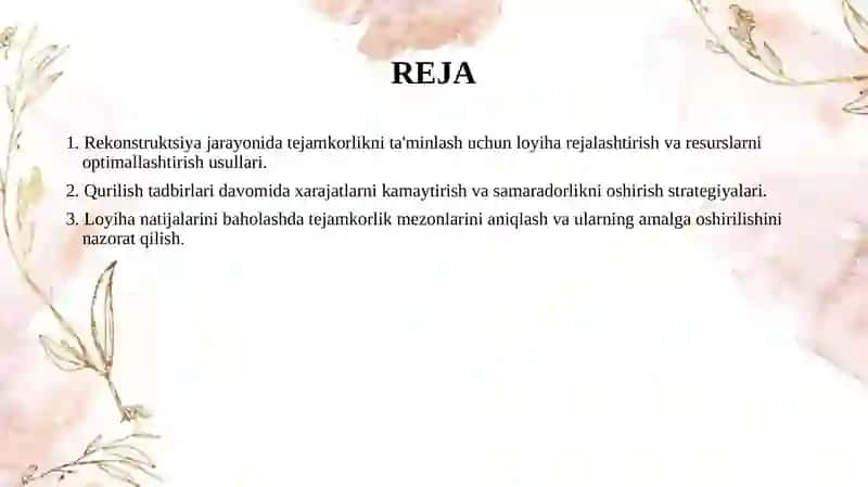 Binovainshootlar rekonstruktsiyasi loyihasi 2