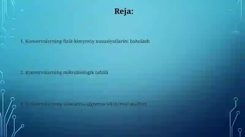 Konserva mahsulotlarini sanitariya gigiyenik ekspertizadan oʻtqazish 2