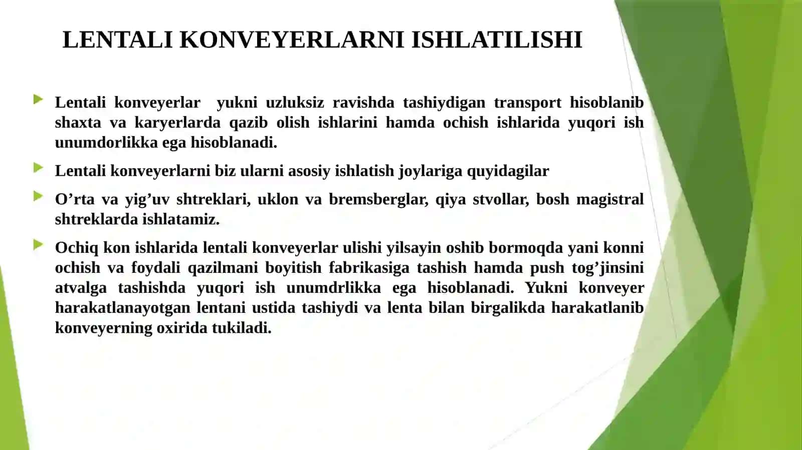 KONVEYERTRANSPORTINING ELEKTR JIXOZLARI VA ELEKTR YURITMALARI 2