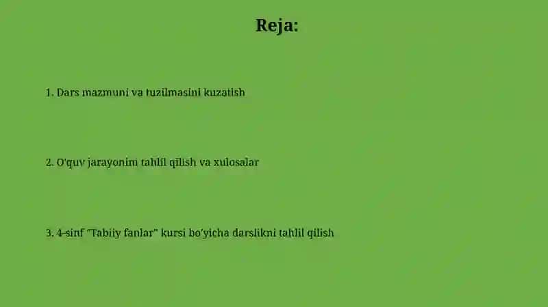 4-sinf “Tabiiy fanlar” dasturi va darsligi 2