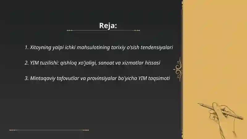 Xitoy iqtisodiyoti va yalpi ichki mahsulot 2