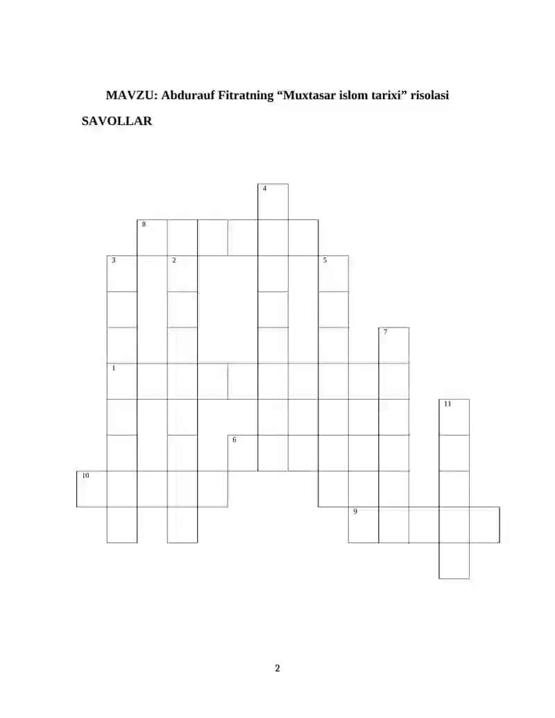 Abdurauf Fitratning “Muxtasar islom tarixi” risolasi 2