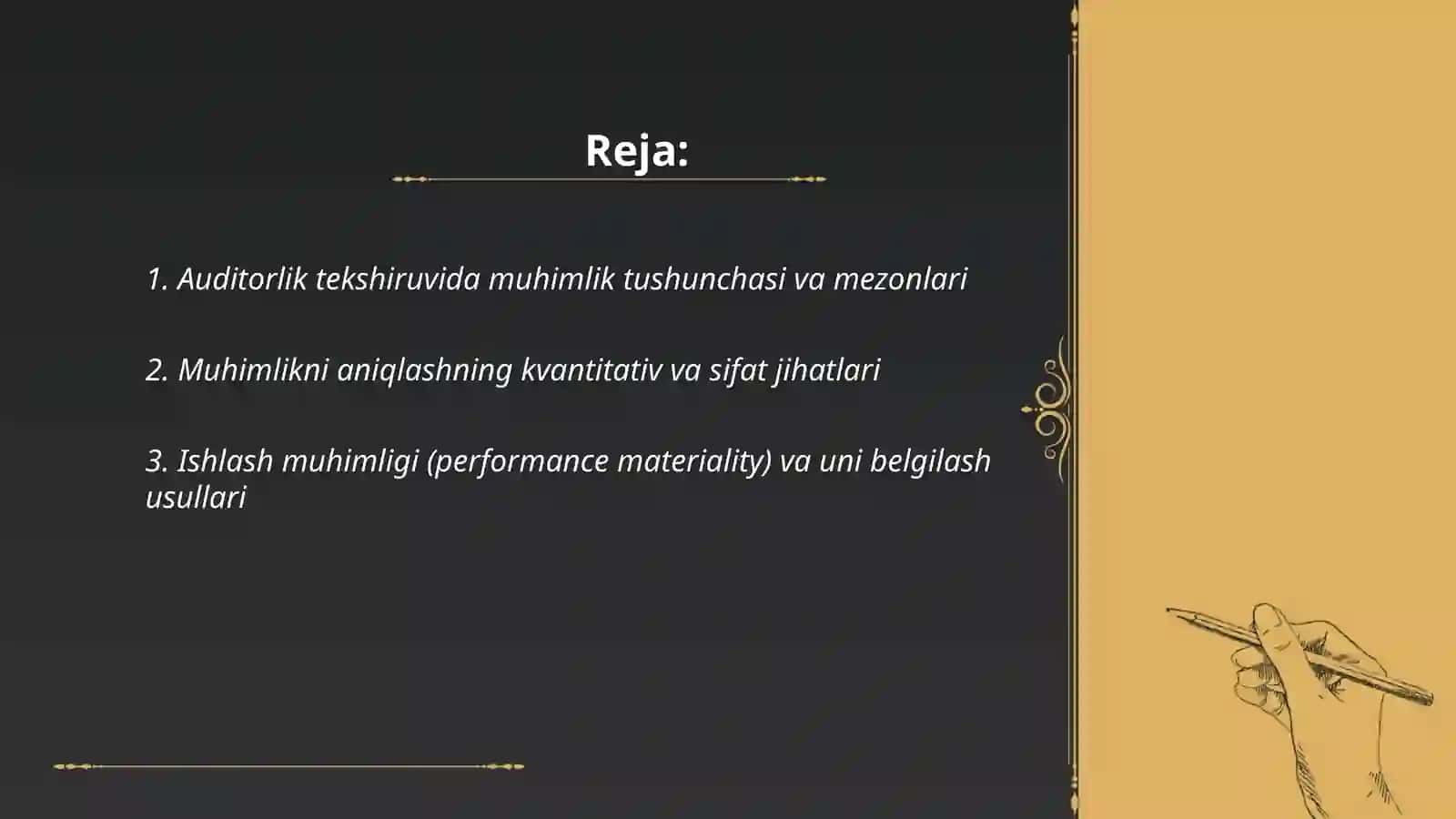 Auditorlik tekshiruvida muhimlik va risk 2
